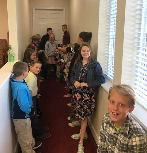 Children Waiting for Sunday School to Begin
